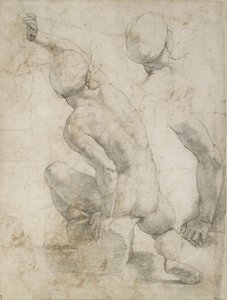 Nude Man seated on a Stone by Raphael
