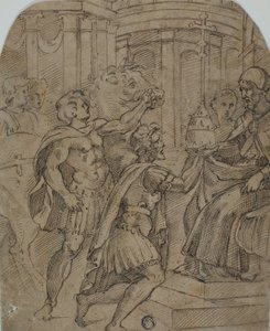Study for the Emperor Constantine Offering the Tiara to Pope Sylvester by Raphael