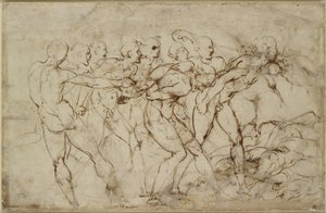 A Battle of Nude Warriors with Captives by Raffaello Sanzio Raphael