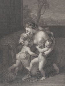 Charity with Three Small Children by Raphael Morghen