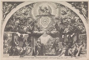 Annunciation with Six Prophets and Angel Choirs by Raphaël Sadeler (I)