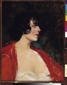 Portrait of Woman in the Red Blouse by Raymond Allegre