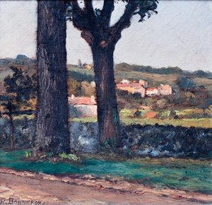 Two Trees in Front of a Wall by Raymond Bonnefon