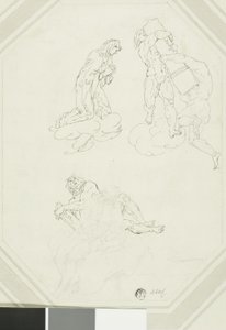 Praying Virgin and Figures in Clouds by Raymond de Lafage