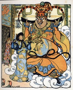 Aladdin, Princess Badroulboudour and the Genie in Front of the Body of the African Magician: Illustration for the Tale 