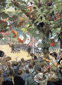 First World War: The Defile of Victory on Avenue des Champs-Elysees in Paris on 14/07/1919: French Navy Soldiers Admired by the Crowd of Parisians by Raymond de la Neziere