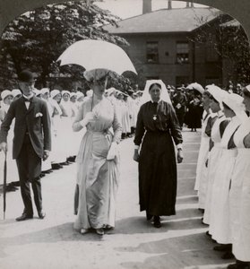 Her Majesty walking through the guard of honour of nurses of RN Hospital, Hull by Realistic Travels Publishers