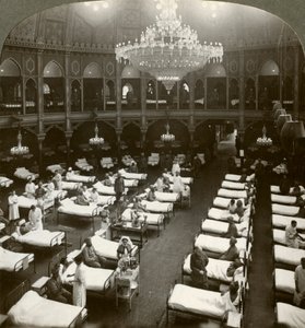 Interior of the Commodious Hospital at Brighton, Sussex, World War I, 1914-1918