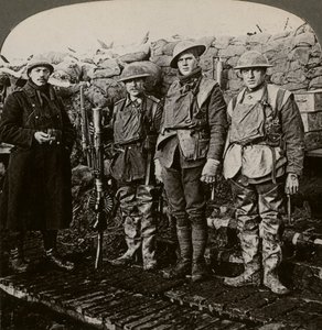 Lewis machine gunners, Hollebeke, Belgium, World War I by Realistic Travels Publishers