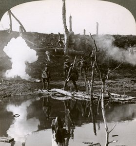 Soldiers Crossing the River Ancre, Battle of the Somme, France, World War I, 1916 by Realistic Travels Publishers