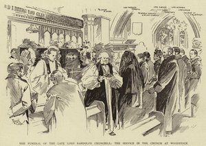The Funeral of the Late Lord Randolph Churchill, the Service in the Church at Woodstock by Reginald Thomas Cleaver