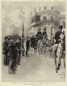 The Queen at Cimiez, starting for the Afternoon Drive by Reginald Thomas Cleaver