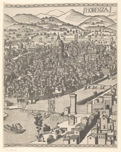 View of Florence (middle part) by Reichsdruckerei