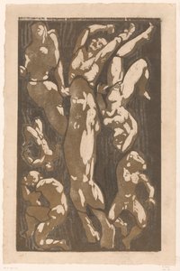 Composition with Six Human Figures by Reijer Stolk (signed by artist)