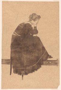 Portrait of Coba Stolk-Schmidt Sitting on a Chair by Reijer Stolk