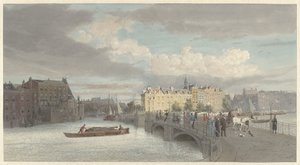 View of the Halvemaansbrug near the Amstel in Amsterdam by Reinier Craeyvanger