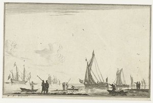 Inland Water with Various Sailing Ships by Reinier Nooms