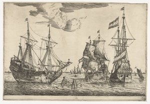 Three Moored Sailing Ships (Thirteen Scenes with Ships series)