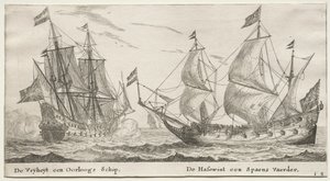 Ships of Amsterdam: The Freedom, a Man-of-War. The Wolf Hound, a Spanish Vessel