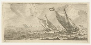 Ferries on a Rough Sea (series title: Various Embarkations and Similar Events) by Reinier Nooms