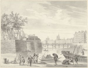 View of the Pont Rouge, Paris by Reinier Vinkeles (I)