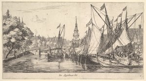 The Apple Market, from Views in Amsterdam, Plate 6, ca. 1659-62 by Reinier Zeeman