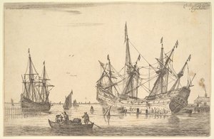 Men Caulking the Hull of a Ship