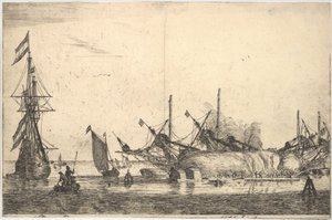 Ships Careened for Caulking the Hull