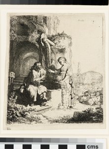 Christ and the Woman of Samaria among Ruins by Rembrandt van Rijn