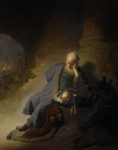 Jeremiah lamenting over the Destruction of Jerusalem by Rembrandt van Rijn