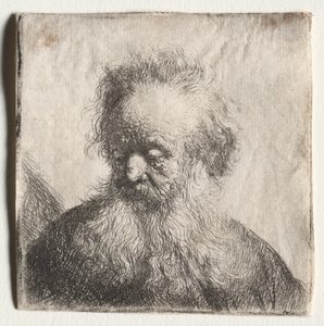 Old Man with a Flowing Beard: Bust by Rembrandt Harmensz. van Rijn