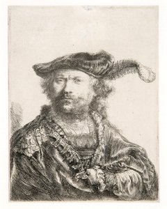 Self Portrait in Velvet Cap and Plume