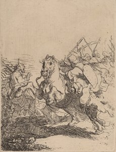 A Cavalry Fight by Rembrandt van Rijn