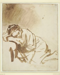 A Young Woman Sleeping Hendrickje Stoffels by Rembrandt van Rijn