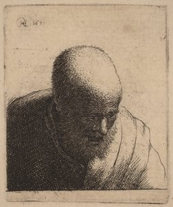 Bald Man with Open Mouth, Looking Down by Rembrandt van Rijn