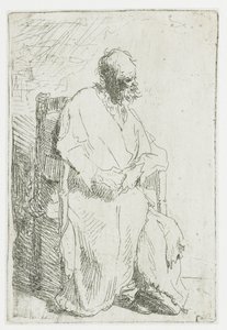 Beggar, Seated in an Armchair by Rembrandt van Rijn