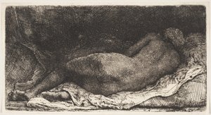 Black African Girl Lying Down by Rembrandt van Rijn