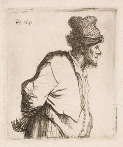 Peasant with hands on back