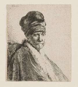 Bust of a Man Wearing a High Cap by Rembrandt van Rijn
