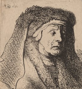 Bust of an Old Woman in a Furred Cloak and Heavy Headdress