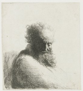 Bust of an Old Bearded Man, Looking Down, Three Quarters Right