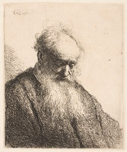 Bust of an Old Man with Flowing Beard: The Head Inclined Three-Quarters Right by Rembrandt van Rijn