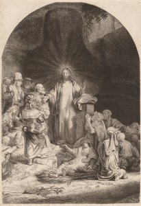 Christ Preaching and Healing (Fragment from the Hundred Guilder Print) by Rembrandt van Rijn