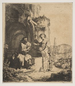 Christ and the Woman of Samaria among Ruins by Rembrandt van Rijn