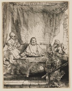 Christ at Emmaus: The Larger Plate by Rembrandt van Rijn