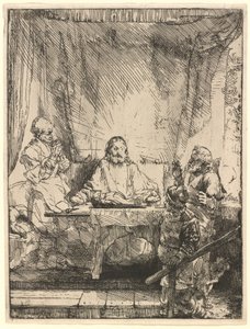 Christ at Emmaus: the Larger Plate by Rembrandt van Rijn