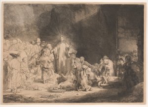 Christ with the Sick Around Him, Receiving Little Children (The Hundred Guilder Print)