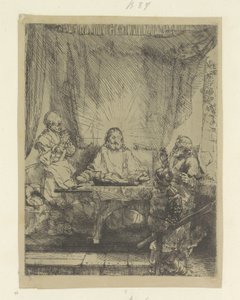 Christ at Emmaus: Large Plate (Collection of Eighty-Five Original Prints series) by Rembrandt van Rijn