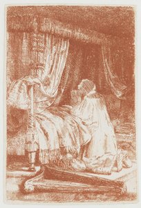David in Prayer by Rembrandt van Rijn