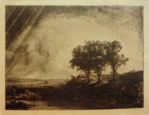 The Landscape with Three Trees by Rembrandt van Rijn